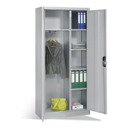 C+P Akten-Garderobenschrank Acurado mit Drehtüren, H1950xB930xT400mm Front Lichtgrau Korpus Lichtgrau