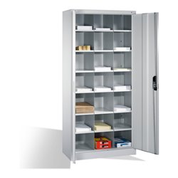 C+P Aktenschrank Acurado mit Drehtüren, innen 21 Gefache, H1950xB930xT400mm Front Lichtgrau Korpus Lichtgrau