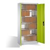 C+P Aktenschrank Acurado mit Drehtüren, innen 6 Pendelstangen, H1950xB930xT400mm Farbe Front Viridingrün