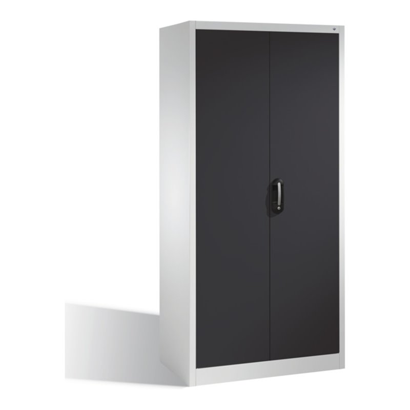 C+P Aktenschrank Acurado mit Drehtüren, 5 Ordnerhöhen, H1950xB930xT500mm Front Schwarzgrau Korpus Lichtgrau