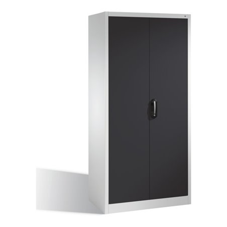 C+P Aktenschrank Acurado mit Drehtüren, 5 Ordnerhöhen, H1950xB930xT500mm Front Schwarzgrau Korpus Lichtgrau