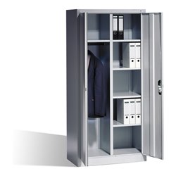 C+P Akten-Garderobenschrank Acurado mit Drehtüren, H1950xB930xT500mm Front Lichtgrau Korpus Lichtgrau