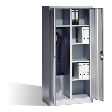 C+P Akten-Garderobenschrank Acurado mit Drehtüren, H1950xB930xT500mm Front Lichtgrau Korpus Lichtgrau