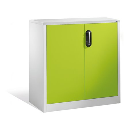C+P Akten-Sideboard Acurado mit Drehtüren, 2 Ordnerhöhen, H1000xB930xT500mm Front Viridingrün Korpus Lichtgrau
