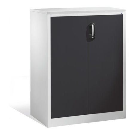 C+P Akten-Sideboard Acurado mit Drehtüren, 3 Ordnerhöhen, H1200xB930xT500mm Front Schwarzgrau Korpus Lichtgrau