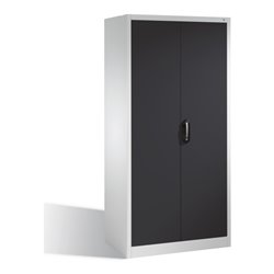 C+P Aktenschrank Acurado mit Drehtüren, 5 Ordnerhöhen, H1950xB930xT600mm Front Schwarzgrau Korpus Lichtgrau