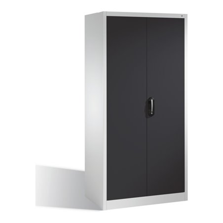 C+P Aktenschrank Acurado mit Drehtüren, 5 Ordnerhöhen, H1950xB930xT600mm Front Schwarzgrau Korpus Lichtgrau