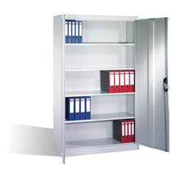 C+P Aktenschrank Acurado mit Drehtüren, 5 Ordnerhöhen, H1950xB1200xT400mm Front Lichtgrau Korpus Lichtgrau