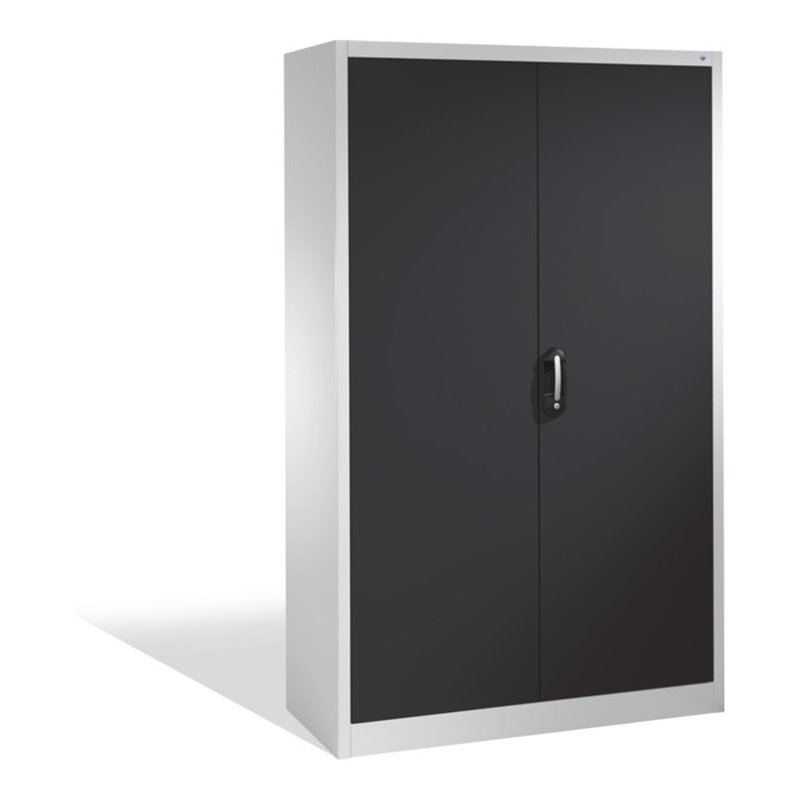 C+P Aktenschrank Acurado mit Drehtüren, 5 Ordnerhöhen, H1950xB1200xT400mm Front Schwarzgrau Korpus Lichtgrau