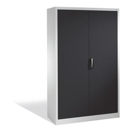 C+P Aktenschrank Acurado mit Drehtüren, 5 Ordnerhöhen, H1950xB1200xT400mm Front Schwarzgrau Korpus Lichtgrau