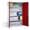 C+P Aktenschrank Acurado mit Drehtüren, 5 Ordnerhöhen, H1950xB1200xT400mm Front Rubinrot Korpus Lichtgrau