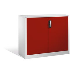 C+P Akten-Sideboard Acurado mit Drehtüren, 2 Ordnerhöhen, H1000xB1200xT400mm Front Rubinrot Korpus Lichtgrau