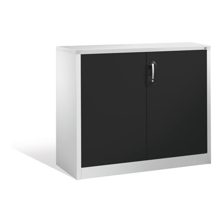 C+P Akten-Sideboard Acurado mit Drehtüren, 2 Ordnerhöhen, H1000xB1200xT400mm Front Schwarzgrau Korpus Lichtgrau