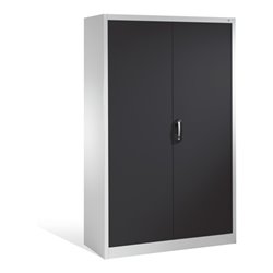 C+P Aktenschrank Acurado mit Drehtüren, 5 Ordnerhöhen, H1950xB1200xT500mm Front Schwarzgrau Korpus Lichtgrau