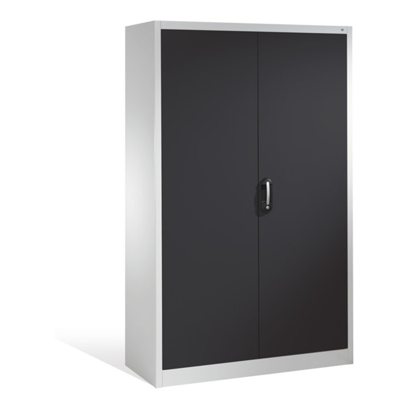 C+P Aktenschrank Acurado mit Drehtüren, 5 Ordnerhöhen, H1950xB1200xT500mm Front Schwarzgrau Korpus Lichtgrau