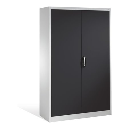 C+P Aktenschrank Acurado mit Drehtüren, 5 Ordnerhöhen, H1950xB1200xT500mm Front Schwarzgrau Korpus Lichtgrau