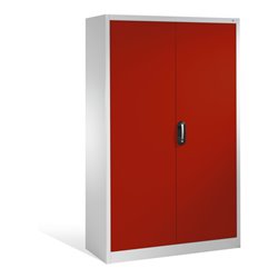C+P Aktenschrank Acurado mit Drehtüren, 5 Ordnerhöhen, H1950xB1200xT500mm Front Rubinrot Korpus Lichtgrau