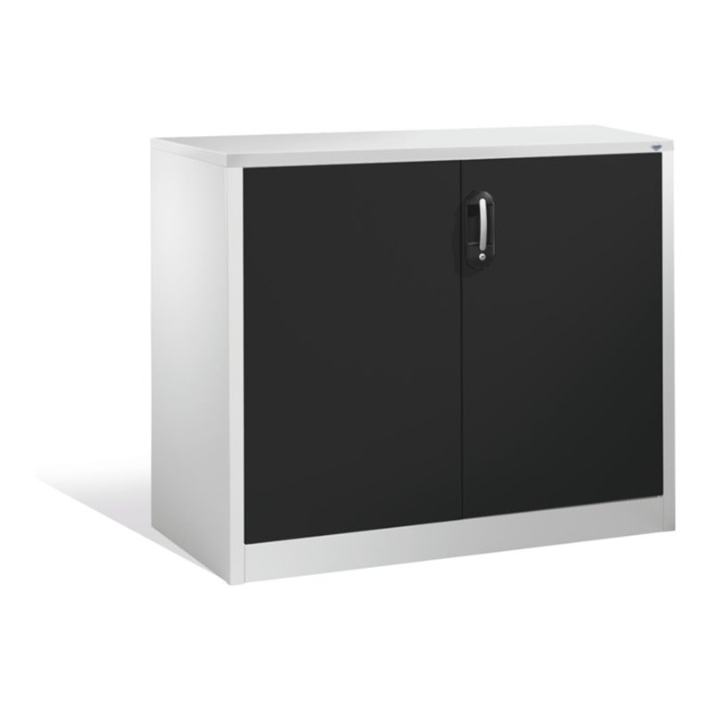 C+P Akten-Sideboard Acurado mit Drehtüren, 2 Ordnerhöhen, H1000xB1200xT500mm Front Schwarzgrau Korpus Lichtgrau