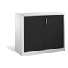 C+P Akten-Sideboard Acurado mit Drehtüren, 2 Ordnerhöhen, H1000xB1200xT500mm Front Schwarzgrau Korpus Lichtgrau