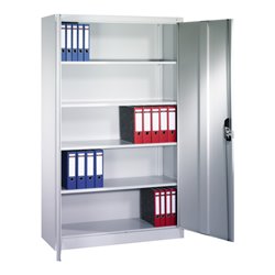 C+P Aktenschrank Acurado mit Drehtüren, 5 Ordnerhöhen, H1950xB1200xT600mm Front Lichtgrau Korpus Lichtgrau