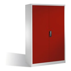 C+P Aktenschrank Acurado mit Drehtüren, 5 Ordnerhöhen, H1950xB1200xT600mm Front Rubinrot Korpus Lichtgrau