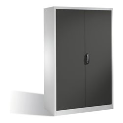 C+P Aktenschrank Acurado mit Drehtüren, 5 Ordnerhöhen, H1950xB1200xT600mm Front Schwarzgrau Korpus Lichtgrau