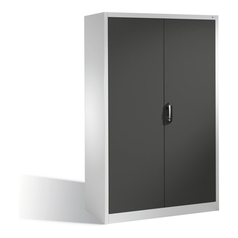C+P Aktenschrank Acurado mit Drehtüren, 5 Ordnerhöhen, H1950xB1200xT600mm Front Schwarzgrau Korpus Lichtgrau