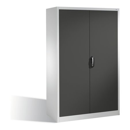 C+P Aktenschrank Acurado mit Drehtüren, 5 Ordnerhöhen, H1950xB1200xT600mm Front Schwarzgrau Korpus Lichtgrau