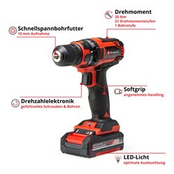 Einhell Akku-Bohrschrauber TC-CD 18/35 Li (1x1,5 Ah)
