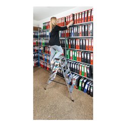 Euroline Alu-Stufenstehleiter beidseitig begehbar Nr. 619