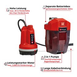 Einhell Akku-Klarwasserpumpe GE-PP 18 RB Li - Solo