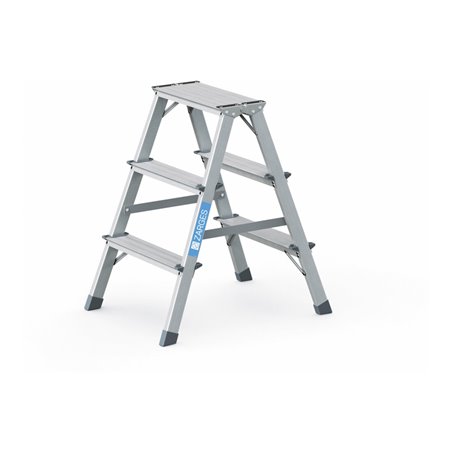 ZARGES Stufenstehleiter Alu 2seitig mPerlongurte