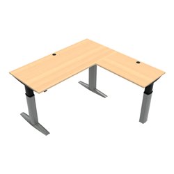 STIER Elektrisch höhenverstellbarer Eck-Schreibtisch 501-23 180x180cm Buche mel. 68-120cm