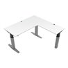 STIER Elektrisch höhenverstellbarer Eck-Schreibtisch 501-23 180x180cm Weiß mel. 68-120cm