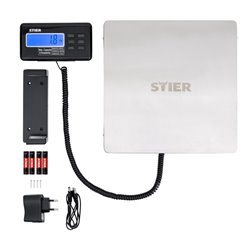 STIER Paketwaage Plattformwaage bis 200 kg Edelstahlplatte 30 x 30 cm