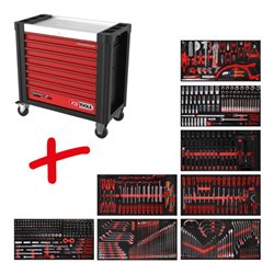 KS Tools Performanceplus Werkstattwagen-Satz P25 mit 564 Werkzeugen für 8 Schubladen