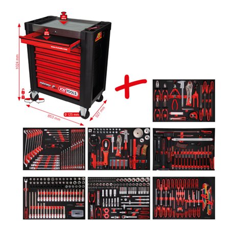 KS Tools Performanceplus Werkstattwagen-Satz P10 mit 397 Werkzeugen