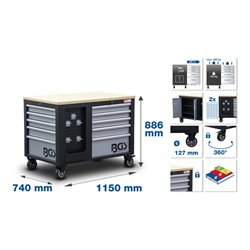 BGS Werkstattwagen 2 x 5 Schubladen 1 Schrank leer