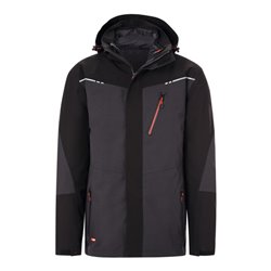 Holex 3-in-1 Jacke, dunkelgrau / schwarz / rot, Unisex-Größe: M