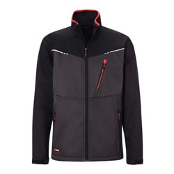 Holex Softshell Jacke, dunkelgrau / schwarz / rot, Unisex-Größe: 3XL