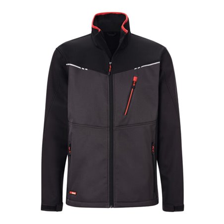 Holex Softshell Jacke, dunkelgrau / schwarz / rot, Unisex-Größe: 3XL