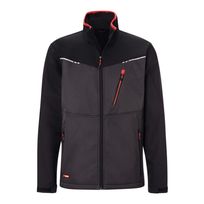 Holex Softshell Jacke, dunkelgrau / schwarz / rot, Unisex-Größe: M