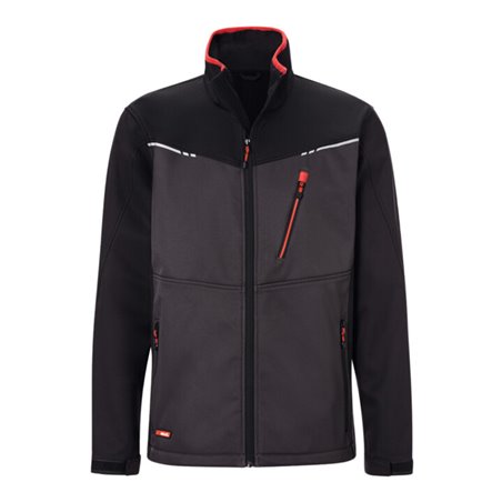 Holex Softshell Jacke, dunkelgrau / schwarz / rot, Unisex-Größe: M