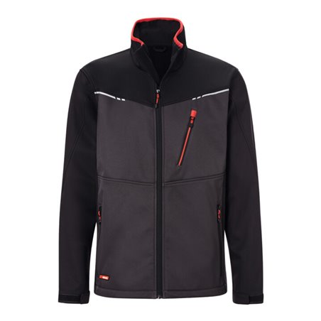 Holex Softshell Jacke, dunkelgrau / schwarz / rot, Unisex-Größe: XL