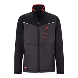 Holex Softshell Jacke, dunkelgrau / schwarz / rot, Unisex-Größe: S