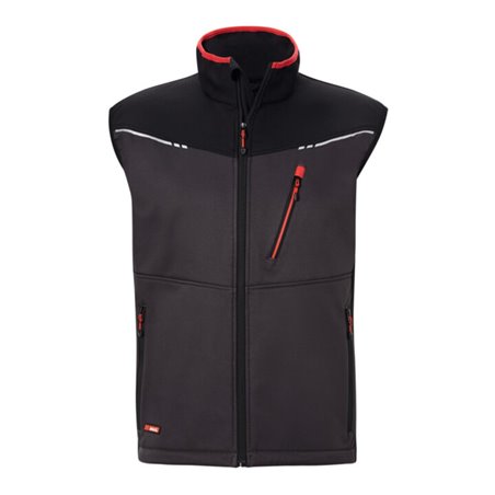 Holex Softshell Weste, dunkelgrau / schwarz / rot, Unisex-Größe: 2XL