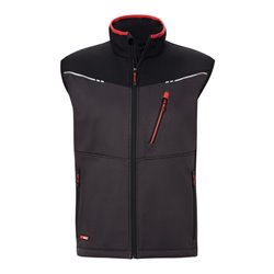 Holex Softshell Weste, dunkelgrau / schwarz / rot, Unisex-Größe: L