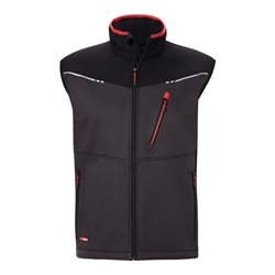 Holex Softshell Weste, dunkelgrau / schwarz / rot, Unisex-Größe: XL