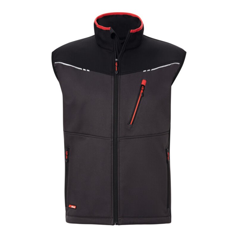 Holex Softshell Weste, dunkelgrau / schwarz / rot, Unisex-Größe: S