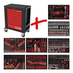 KS Tools Performanceplus Werkstattwagen-Satz P15 mit 536 Werkzeugen für 8 Schubladen